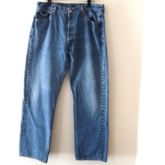 Levi's 501XX Button Fly Straight Leg Mens Jeans Tag Size 38x34 Grade B! 07b - Picture 1 of 3
